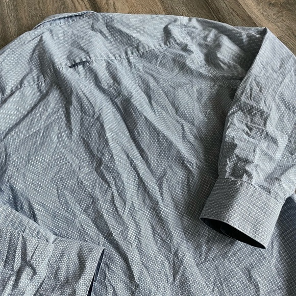 Zagiri Mens Blue Patterned Button Down Collared Shirt, size large - Picture 8 of 8